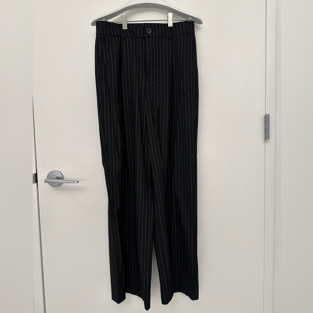 Zara Black Striped Trousers
